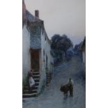 John White,WatercolourCornish Lane at Twilightsigned46 x 28cm