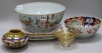 A Cantonese bowl and mixed ceramics