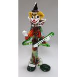 A Murano glass figure of a clown