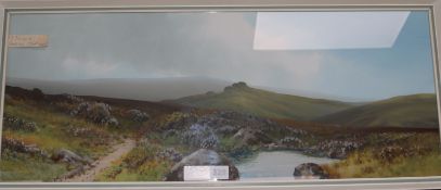 Reginald SherrinGouacheMoorland scene29 x75cm