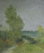 Trekkie Richie (Parsons)oil on panelSussex landscapesigned41 x 34cm