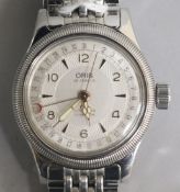 A boxed Oris 25-jewel automatic stainless steel wristwatch.