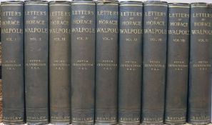 Walpole, Horace - The Letters of Edited by Peter Cunningham, 9 vols, 8vo, blue cloth, London 1891