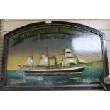 A Peninsular steam Navigation co. advertising sign