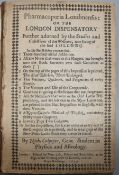 CULPEPER, NICOLAS - PHARMACOPOEIA LONDINENSIS, OR LONDON DISPENSARY, 8vo, 6th edition, calf boards