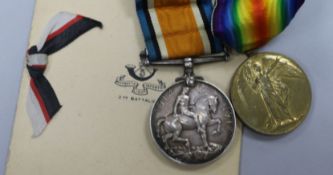 A 1913/18 pair of medals and military Christmas card