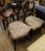 A pair of Victorian rosewood chairs