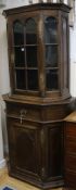 A Continental oak bookcase, W.94cm H.204cm