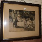 After Frederick MorganPhoto lithographFamily at table54 x 70cm