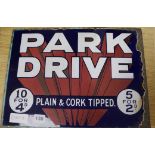 A Park Drive cigarettes double sided sign