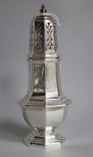 A modern silver sugar shaker, Sheffield 1969, 6ozs