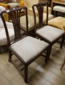 A pair of George III mahogany dining chairs
