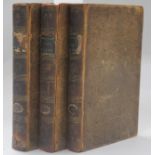 DEFOE, DANIEL - THE LIFE AND ADVENTURES OF ROBINSON CRUSOE, 3 vols, 8vo, speckled calf, spines