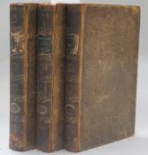 DEFOE, DANIEL - THE LIFE AND ADVENTURES OF ROBINSON CRUSOE, 3 vols, 8vo, speckled calf, spines