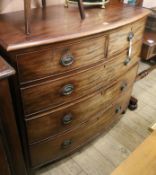 An early 19th century mahogany bowfront chest, W.108cm