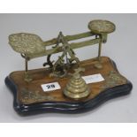 A set of Victorian brass mounted postal scales