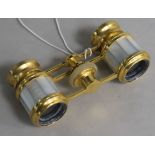 A pair of French mother of pearl opera glasses