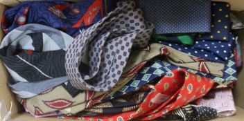 A collection of mainly silk ties, including some designer names, Pierre Cardin, Hugo Boss, etc. (