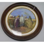 A Prattware plaque, Christ in the Cornfield' after Henry Warren (424), in circular turned wood