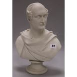 A Parian bust of Prince Albert by E. J. Jones, with W. H. Kerr, Worcester blue printed stamp verso