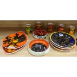 Five assorted Poole pottery dishes including, no 3 and 91, two bowls and five assorted Poole small