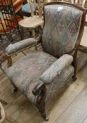 An early Victorian mahogany armchair