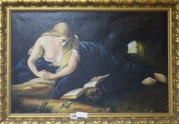 Oil on canvas of penitent Magdalene 47 x 72cm