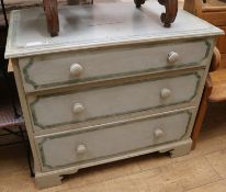 A painted chest of drawers, W.93cm