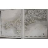 CARY, JOHN - NEW MAP OF ENGLAND AND WALES, quarto, burr calf, front board detached, fly leaf