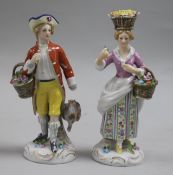 A pair of Dresden figures