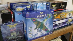 A collection of Corgi Aviation Archive models including Mosquito FBVT, Battle Britain Memorial