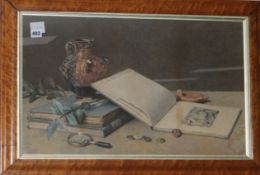 L.H.W.watercolourAn Antiquities tablesigned monograms, dated 189140 x 65cm, maple framed