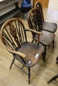 Three Victorian wheelback chairs