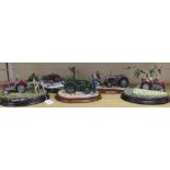 Five Border Fine Arts models of tractors