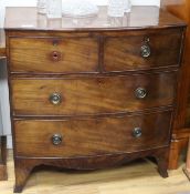A Regency mahogany bowfront chest 88cm