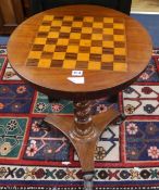 A Regency mahogany chessboard top table 53cm