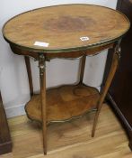 A French ormolu mounted kingwood oval table 56cm