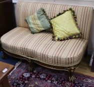 A pair of mahogany and parcel-gilt settees 137cm