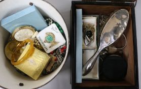 A quantity of costume jewellery and small silver.