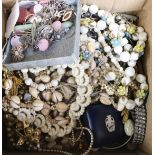 A quantity of costume jewellery including silver, earrings etc.