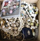 A quantity of costume jewellery including silver, earrings etc.