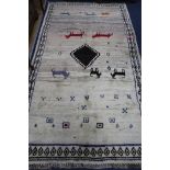 A Perisan Gabbeh rug, 2.55 x 1.3m