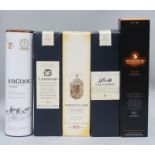 Five assorted bottles of whisky: Ancnoc 12yo, Fettercairn Fior Ltd Release, Deerstalker 12yo,