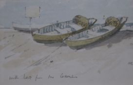 Hugh CassonwatercolourBoatsinscribed and signed9 x 14cm
