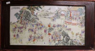 A large Chinese famille rose plaque of 'Hundred Boys'