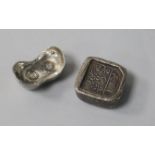 Two Chinese silver ingots