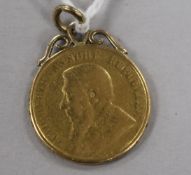 An 1896 gold one pond coin, with pendant mount.