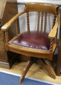 An oak Captains chair