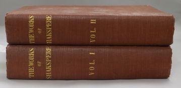 Shakespeare, William - The Works, with notes by Charles Knight, 2 vols, folio, red cloth, Virtue &