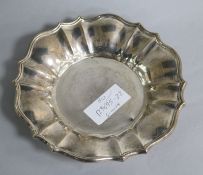 A William IV silver bowl/dish, with wavy rim, Robinson, Edkins & Aston, Birmingham, 1837, 18.9cm,